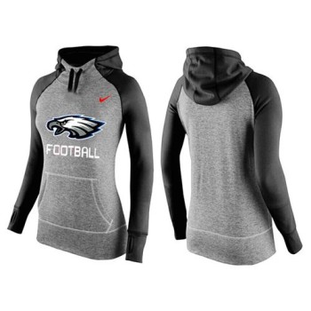 Women's Philadelphia Eagles Performance Hoodie Grey & Black_1 Women's Philadelphia Eagles Performance Hoodie Grey & Black_1
