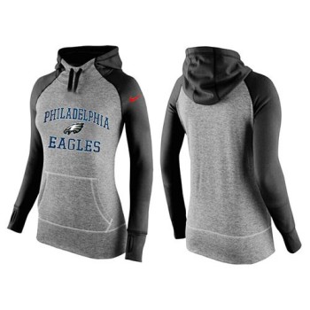 Women's Philadelphia Eagles Performance Hoodie Grey & Black_2