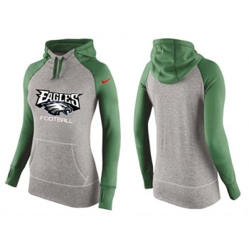 Women's Philadelphia Eagles Performance Hoodie Grey & Green_1