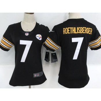 Women's Pittsburgh Steelers #7 Ben Roethlisberger Black Team Color Stitched NFL Vapor Untouchable Limited Jersey Women's Pittsburgh Steelers #7 Ben Roethlisberger Black Team Color Stitched NFL Vapor Untouchable Limited Jersey