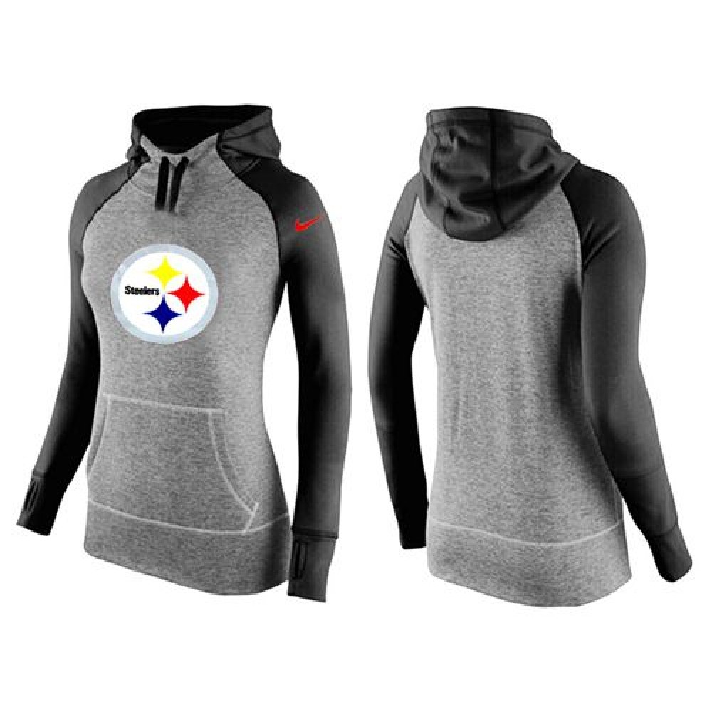 Women's Pittsburgh Steelers Performance Hoodie Grey & Black_1