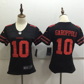 Women's San Francisco 49ers #10 Jimmy Garoppolo Black Untouchable Limited Stitched NFL Jersey Women's San Francisco 49ers #10 Jimmy Garoppolo Black Untouchable Limited Stitched NFL Jersey