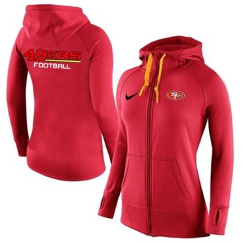 Women's San Francisco 49ers Full-Zip Performance Hoodie Red Women's San Francisco 49ers Full-Zip Performance Hoodie Red