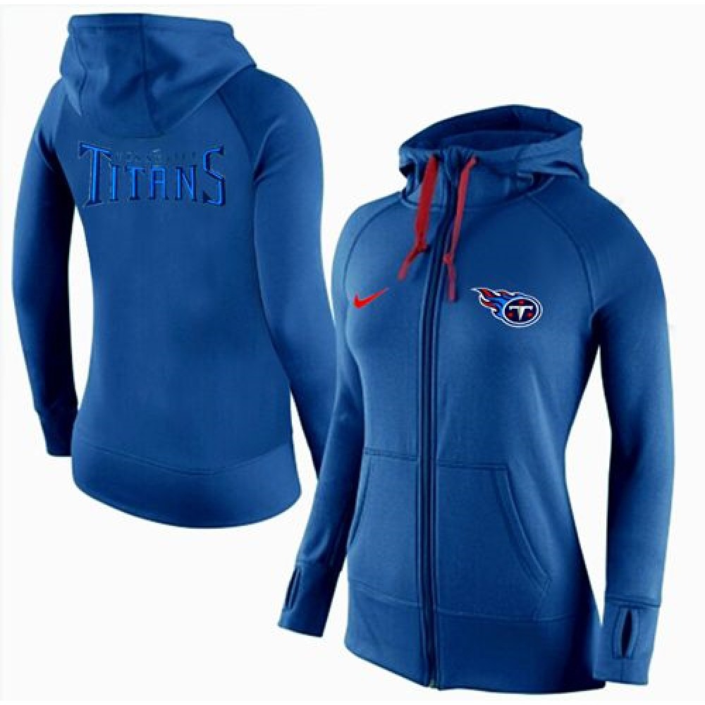 Women's Tennessee Titans Full-Zip Performance Hoodie Blue