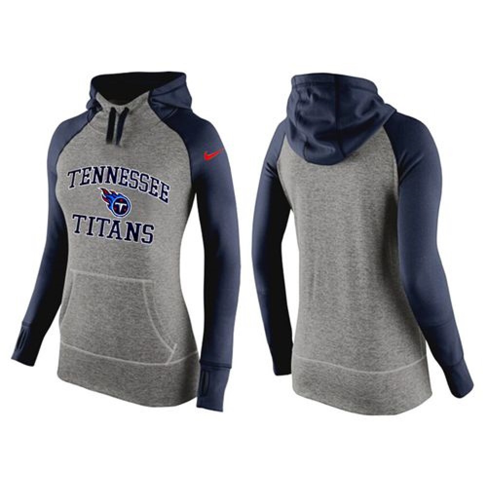 Women's Tennessee Titans Performance Hoodie Grey & Dark Blue_2