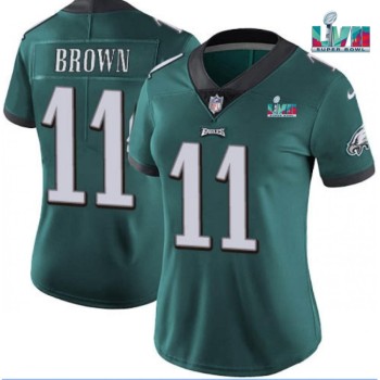 Women's Philadelphia Eagles #11 A.J. Brown Green Super Bowl LVII PatchVapor Untouchable Limited Stitched Football Jersey(Run Small) Women's Philadelphia Eagles #11 A.J. Brown Green Super Bowl LVII PatchVapor Untouchable Limited Stitched Football Jersey(Run Small)