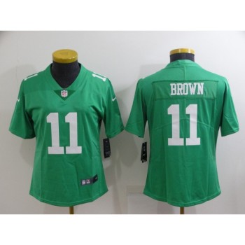 Women's Philadelphia Eagles #11 A. J. Brown Green Vapor Untouchable Limited Stitched Football Jersey(Run Small) Women's Philadelphia Eagles #11 A. J. Brown Green Vapor Untouchable Limited Stitched Football Jersey(Run Small)