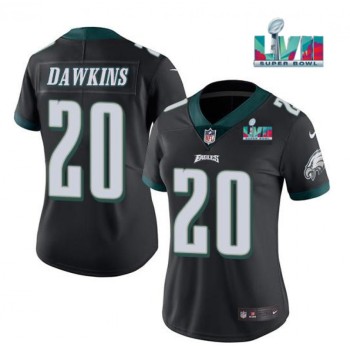 Women's Philadelphia Eagles #20 Brian Dawkins Black Super Bowl LVII PatchVapor Untouchable Limited Stitched Football Jersey(Run Small) Women's Philadelphia Eagles #20 Brian Dawkins Black Super Bowl LVII PatchVapor Untouchable Limited Stitched Football Jersey(Run Small)