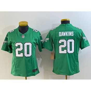 Women's Philadelphia Eagles #20 Brian Dawkins Green 2023 F.U.S.E. Stitched Football Jersey(Run Small) Women's Philadelphia Eagles #20 Brian Dawkins Green 2023 F.U.S.E. Stitched Football Jersey(Run Small)