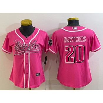 Women's Philadelphia Eagles #20 Brian Dawkins Pink With Patch Cool Base Stitched Baseball Jersey(Run Small) Women's Philadelphia Eagles #20 Brian Dawkins Pink With Patch Cool Base Stitched Baseball Jersey(Run Small)