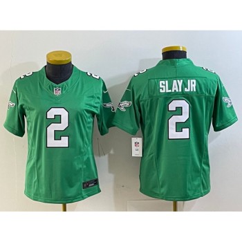 Women's Philadelphia Eagles #2 Darius Slay JR Green 2023 F.U.S.E. Stitched Football Jersey(Run Small) Women's Philadelphia Eagles #2 Darius Slay JR Green 2023 F.U.S.E. Stitched Football Jersey(Run Small)
