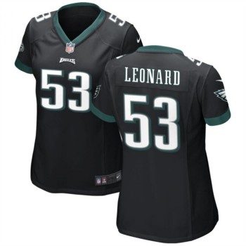 Women's Philadelphia Eagles #53 Shaquille Leonard Black Stitched Football Jersey(Run Small) Women's Philadelphia Eagles #53 Shaquille Leonard Black Stitched Football Jersey(Run Small)