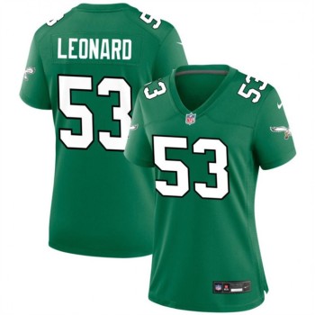 Women's Philadelphia Eagles #53 Shaquille Leonard Green Stitched Football Jersey(Run Small) Women's Philadelphia Eagles #53 Shaquille Leonard Green Stitched Football Jersey(Run Small)