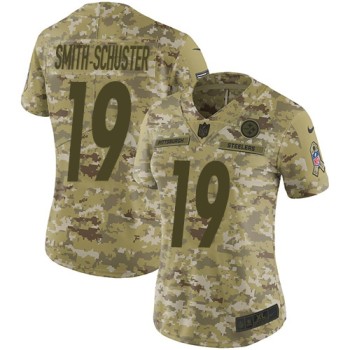 Women's Pittsburgh Steelers #19 JuJu Smith-Schuster 2018 Camo Salute to Service Limited Stitched NFL Jersey Women's Pittsburgh Steelers #19 JuJu Smith-Schuster 2018 Camo Salute to Service Limited Stitched NFL Jersey