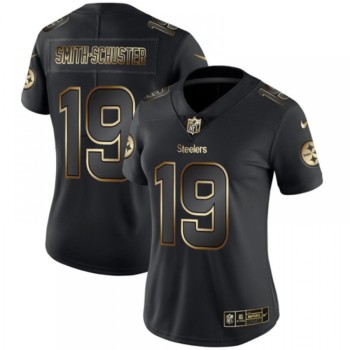 Women's Pittsburgh Steelers #19 JuJu Smith-Schuster 2019 Black Gold Edition Stitched NFL Jersey(Run Small) Women's Pittsburgh Steelers #19 JuJu Smith-Schuster 2019 Black Gold Edition Stitched NFL Jersey(Run Small)
