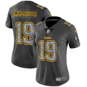 Women's Pittsburgh Steelers #19 JuJu Smith-Schuster 2019 Gray Fashion Static Limited Stitched NFL Jersey(Run Small) Women's Pittsburgh Steelers #19 JuJu Smith-Schuster 2019 Gray Fashion Static Limited Stitched NFL Jersey(Run Small)