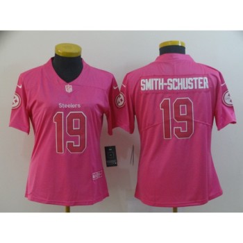 Women's Pittsburgh Steelers #19 JuJu Smith-Schuster Pink Vapor Untouchable Limited Stitched NFL Jersey Women's Pittsburgh Steelers #19 JuJu Smith-Schuster Pink Vapor Untouchable Limited Stitched NFL Jersey
