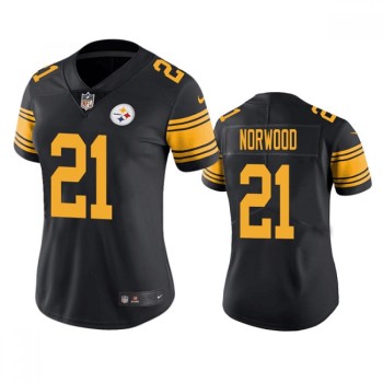 Women's Pittsburgh Steelers #21 Tre Norwood Black Color Rush Limited Stitched Jersey(Run Small) Women's Pittsburgh Steelers #21 Tre Norwood Black Color Rush Limited Stitched Jersey(Run Small)