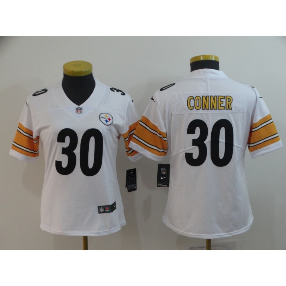 Women's Pittsburgh Steelers #30 James Conner White Vapor Untouchable Limited Stitched NFL Jersey