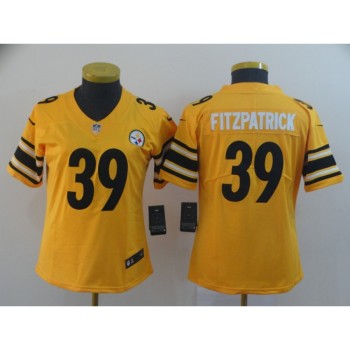 Women's Pittsburgh Steelers #39 Minkah Fitzpatrick Gold Inverted Legend Stitched NFL Jersey(Run Small) Women's Pittsburgh Steelers #39 Minkah Fitzpatrick Gold Inverted Legend Stitched NFL Jersey(Run Small)
