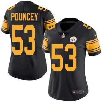 Women's Pittsburgh Steelers #53 Maurkice Pouncey Black Color Rush Limited Stitched NFL Jersey(Run Small) Women's Pittsburgh Steelers #53 Maurkice Pouncey Black Color Rush Limited Stitched NFL Jersey(Run Small)