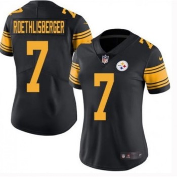 Women's Pittsburgh Steelers #7 Ben Roethlisberger Black Vapor Untouchable Limited Stitched NFL Jersey(Run Small) Women's Pittsburgh Steelers #7 Ben Roethlisberger Black Vapor Untouchable Limited Stitched NFL Jersey(Run Small)