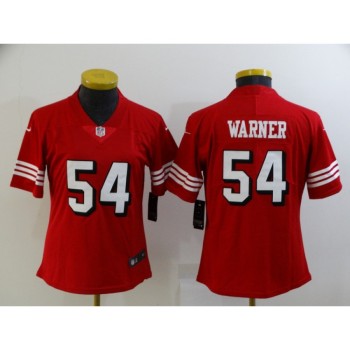 Women's San Francisco 49ers #54 Fred Warner Red Stitched Jersey(Run Small) Women's San Francisco 49ers #54 Fred Warner Red Stitched Jersey(Run Small)