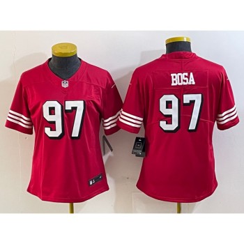 Women's San Francisco 49ers #97 Nick Bosa New Red Stitched Jersey(Run Small) Women's San Francisco 49ers #97 Nick Bosa New Red Stitched Jersey(Run Small)