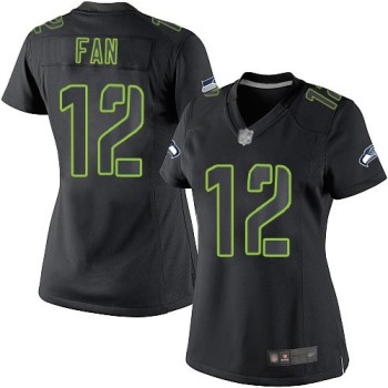 Women's Seattle Seahawks #12 Fan Black Impact Limited Stitched NFL Jersey Women's Seattle Seahawks #12 Fan Black Impact Limited Stitched NFL Jersey