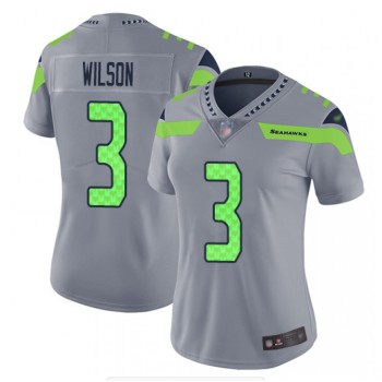 Women's Seattle Seahawks #3 Russell Wilson Gray Inverted Legend Stitched NFL Jersey(Run Small) Women's Seattle Seahawks #3 Russell Wilson Gray Inverted Legend Stitched NFL Jersey(Run Small)
