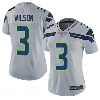 Women's Seattle Seahawks #3 Russell Wilson Gray Untouchable Limited Stitched Jersey(Run Small) Women's Seattle Seahawks #3 Russell Wilson Gray Untouchable Limited Stitched Jersey(Run Small)