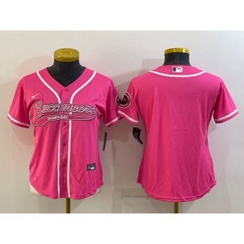 Women's Tampa Bay Buccaneers Blank Pink With Patch Cool Base Stitched Baseball Jersey(Run Small) Women's Tampa Bay Buccaneers Blank Pink With Patch Cool Base Stitched Baseball Jersey(Run Small)