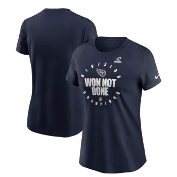 Women's Tennessee Titans 2020 Navy AFC South Division Champions NFL T-Shirt(Run Small) Women's Tennessee Titans 2020 Navy AFC South Division Champions NFL T-Shirt(Run Small)