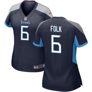 Women's Tennessee Titans #6 Nick Folk Navy Stitched Football Jersey(Run Small) Women's Tennessee Titans #6 Nick Folk Navy Stitched Football Jersey(Run Small)