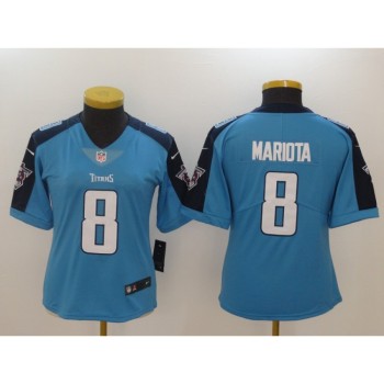 Women's Tennessee Titans #8 Marcus Mariota Light Blue New 2018 Vapor Untouchable Limited Stitched NFL Jersey Women's Tennessee Titans #8 Marcus Mariota Light Blue New 2018 Vapor Untouchable Limited Stitched NFL Jersey