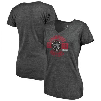 Women's Toronto Raptors Heather Charcoal 2019 NBA Finals Champions Wings To Fly Tri-Blend V-Neck T-Shirt Women's Toronto Raptors Heather Charcoal 2019 NBA Finals Champions Wings To Fly Tri-Blend V-Neck T-Shirt