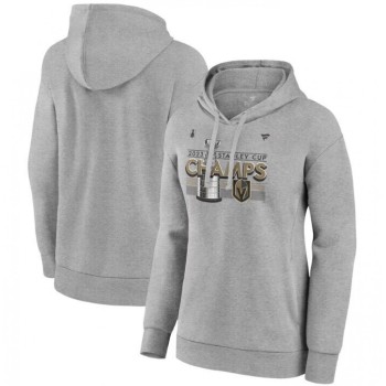 Women's Vegas Golden Knights Heather Gray 2023 Stanley Cup Champions Locker Room Pullover Hoodie Women's Vegas Golden Knights Heather Gray 2023 Stanley Cup Champions Locker Room Pullover Hoodie