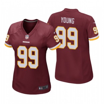 Women's Washington Redskins #99 Chase Young Red Stitched Jersey(Run Small) Women's Washington Redskins #99 Chase Young Red Stitched Jersey(Run Small)