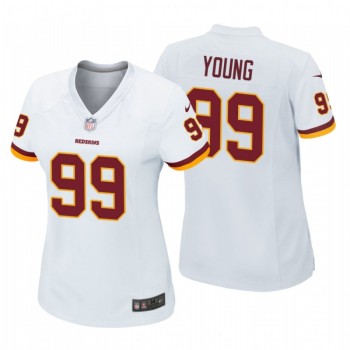 Women's Washington Redskins #99 Chase Young White Stitched Jersey(Run Small) Women's Washington Redskins #99 Chase Young White Stitched Jersey(Run Small)