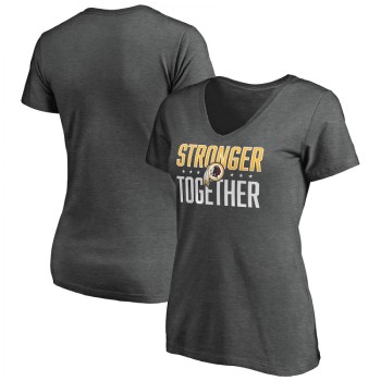 Women's Washington Redskins Heather Stronger Together Space Dye V-Neck T-Shirt(Run Small) Women's Washington Redskins Heather Stronger Together Space Dye V-Neck T-Shirt(Run Small)