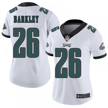 Women's Philadelphia Eagles #26 Saquon Barkley White Vapor Untouchable Limited Stitched Football Jersey Women's Philadelphia Eagles #26 Saquon Barkley White Vapor Untouchable Limited Stitched Football Jersey