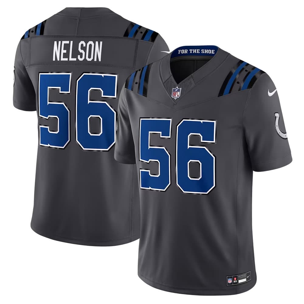 Youth Indianapolis Colts #56 Quenton Nelson Charcoal 2026 Rivalries Collection Vapor F.U.S.E. Limited Jersey