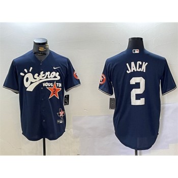 Youth Houston Astros #2 David Jack Navy Cactus Jack Style Vapor Premier Limited Stitched Baseball Jersey