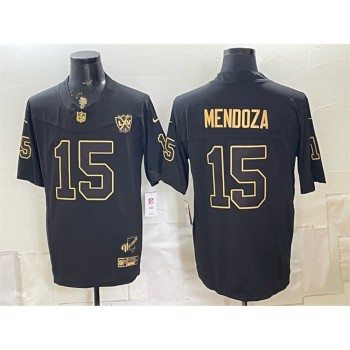 Youth Las Vegas Raiders #15 Fernando Mendoza Black Gold 65th Anniversary Patch Vapor F.U.S.E. Untouchable Limited Jersey