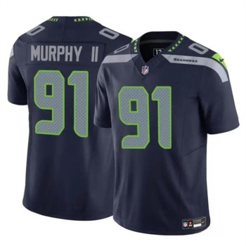 Youth Seattle Seahawks #91 Byron Murphy II Navy 2024 Draft F.U.S.E Vapor Limited Stitched Football Jersey Youth Seattle Seahawks #91 Byron Murphy II Navy 2024 Draft F.U.S.E Vapor Limited Stitched Football Jersey