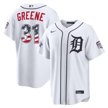 Men's Detroit Tigers #31 Riley Greene Nike White 2026 All-Star Edition Stars & Stripes Stadium Jersey