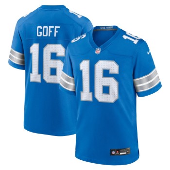 Men's Detroit Lions #16 Jared Goff Blue Game Jersey Men's Detroit Lions #16 Jared Goff Blue Game Jersey