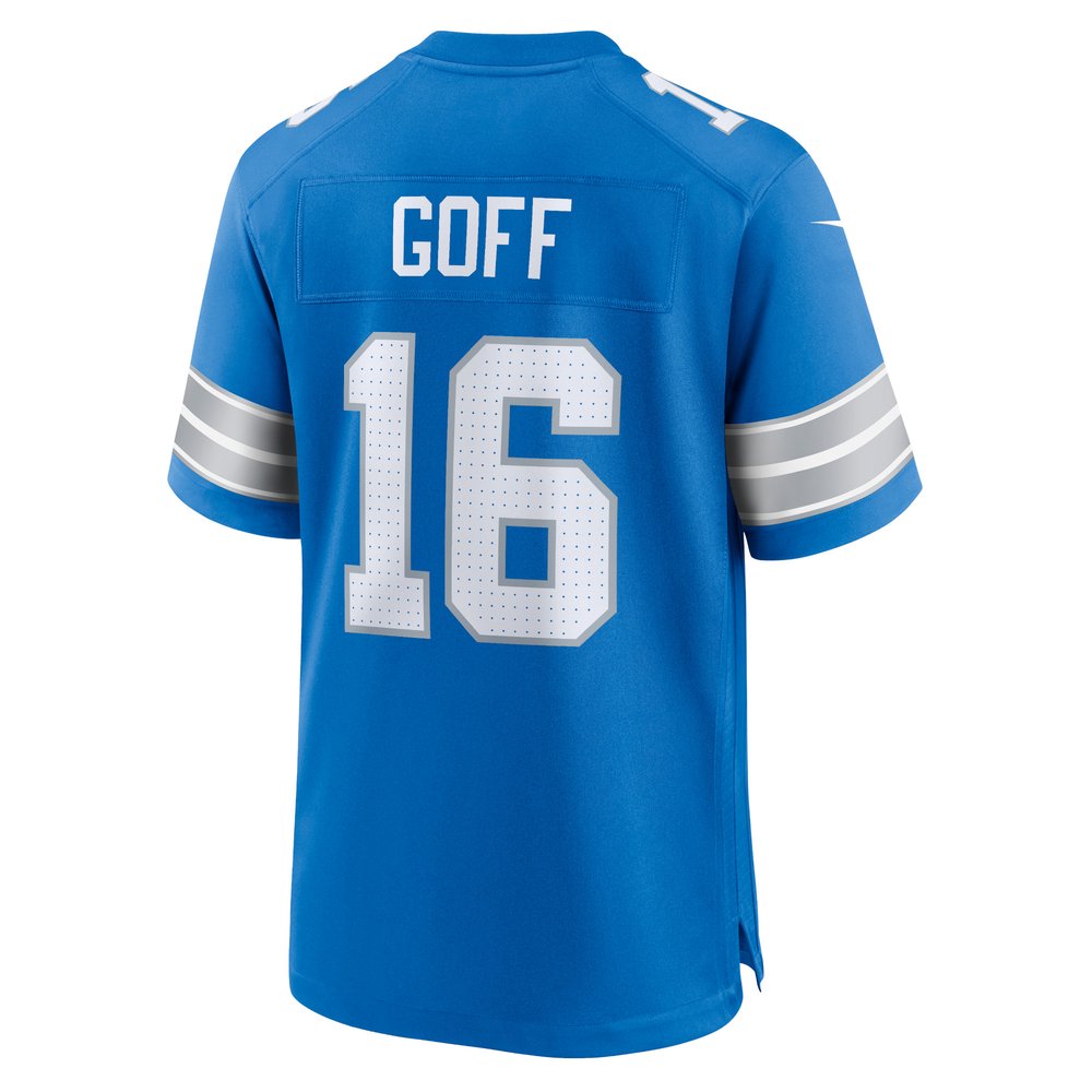 Men's Detroit Lions #16 Jared Goff Blue Game Jersey
