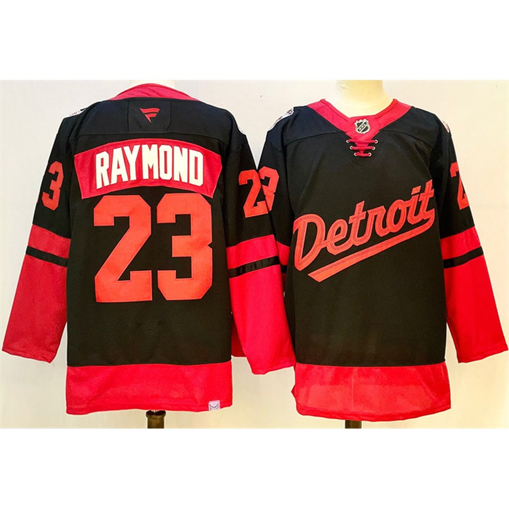 Men's Detroit Red Wings #23 Lucas Raymond Black 2024-25 Stitched Premium Jersey Men's Detroit Red Wings #23 Lucas Raymond Black 2024-25 Stitched Premium Jersey