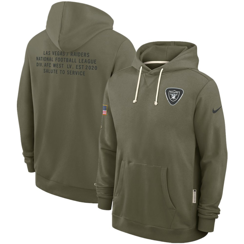 Men's Las Vegas Raiders Olive 2025 Salute to Service Pullover Hoodie Men's Las Vegas Raiders Olive 2025 Salute to Service Pullover Hoodie